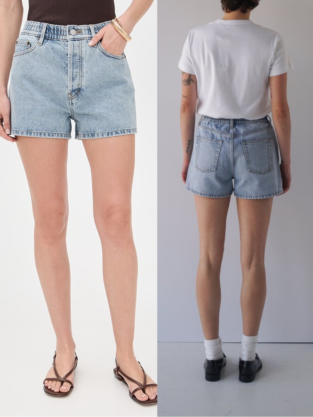 Still There Size 37 Ames High Rise Scrunch Waistband Denim Short In Vintage Blue